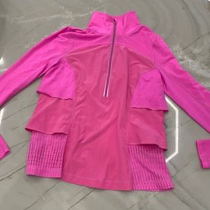 Lululemon 1/4 zip with ruffles like new condition